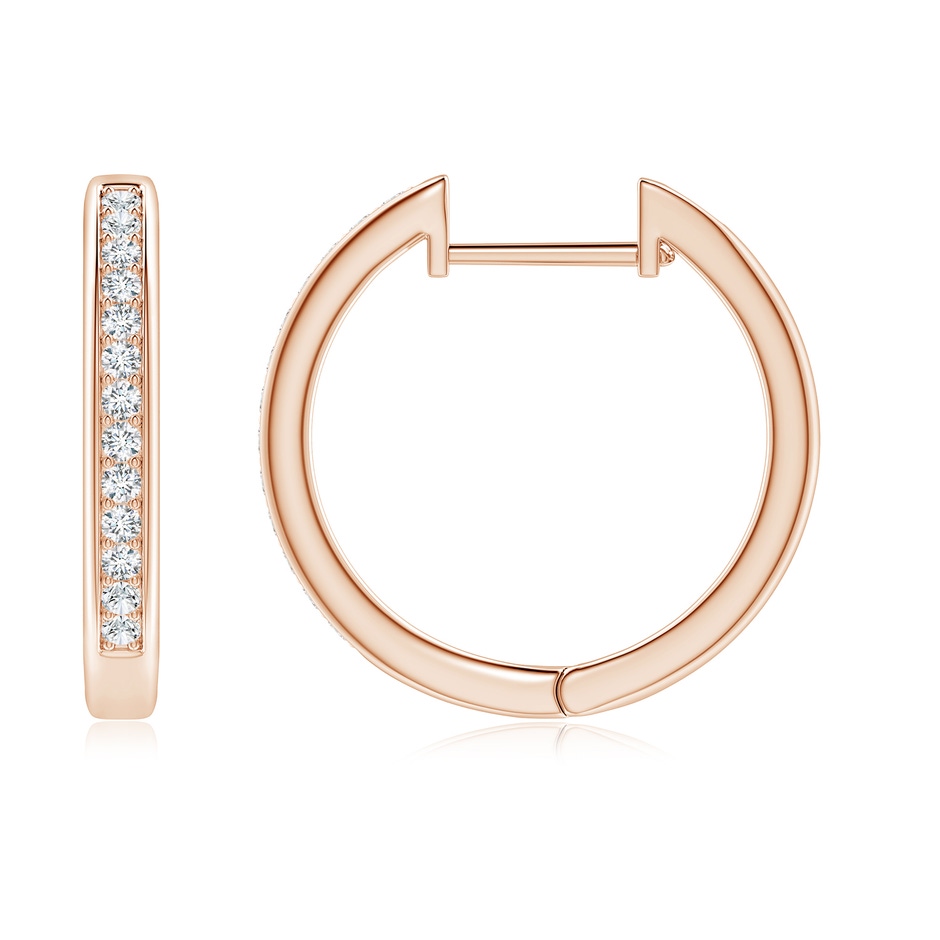 1.45mm GVS2 Pave-Set Diamond Hinged Hoop Earrings in Rose Gold side 199