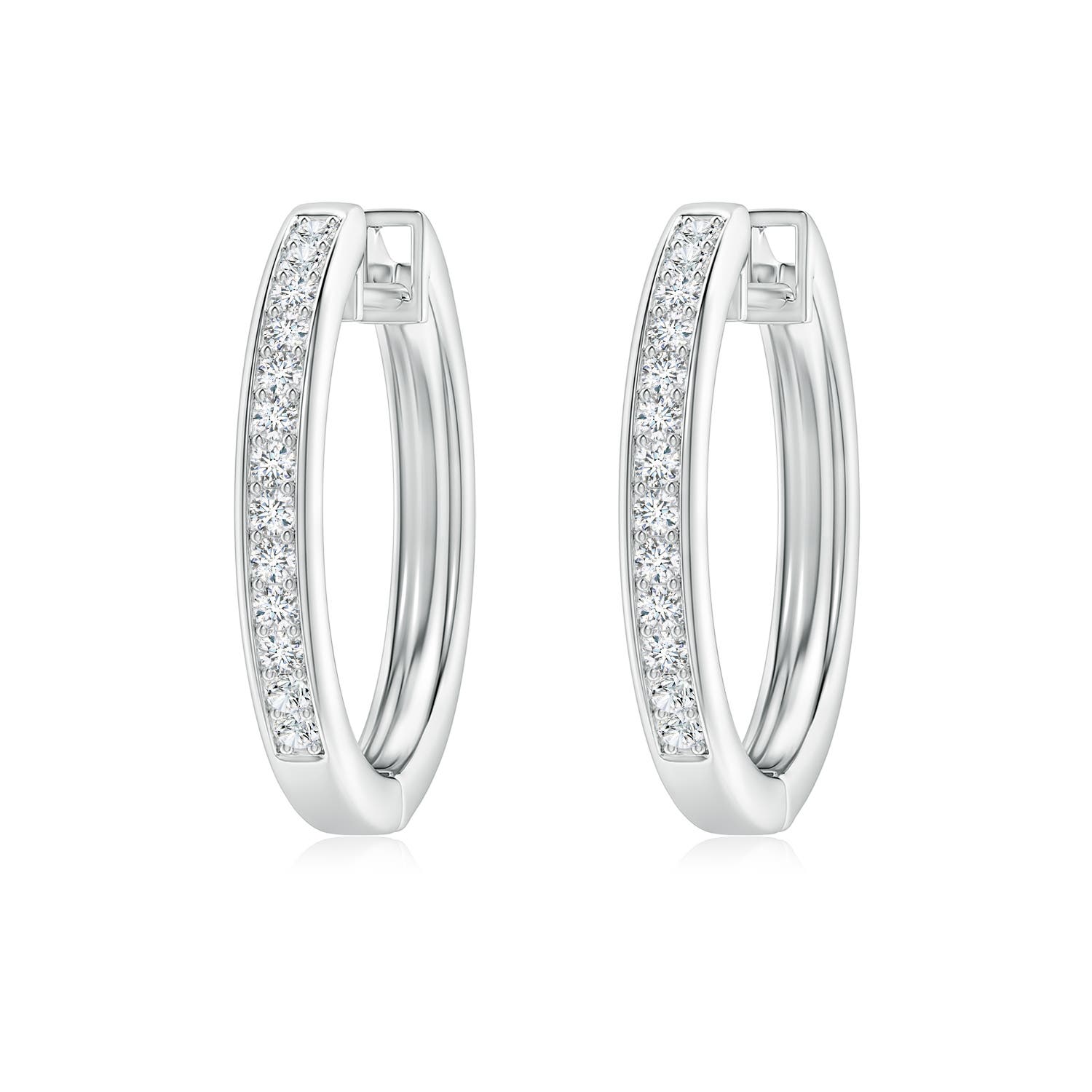 Pave-Set Diamond Hinged Hoop Earrings