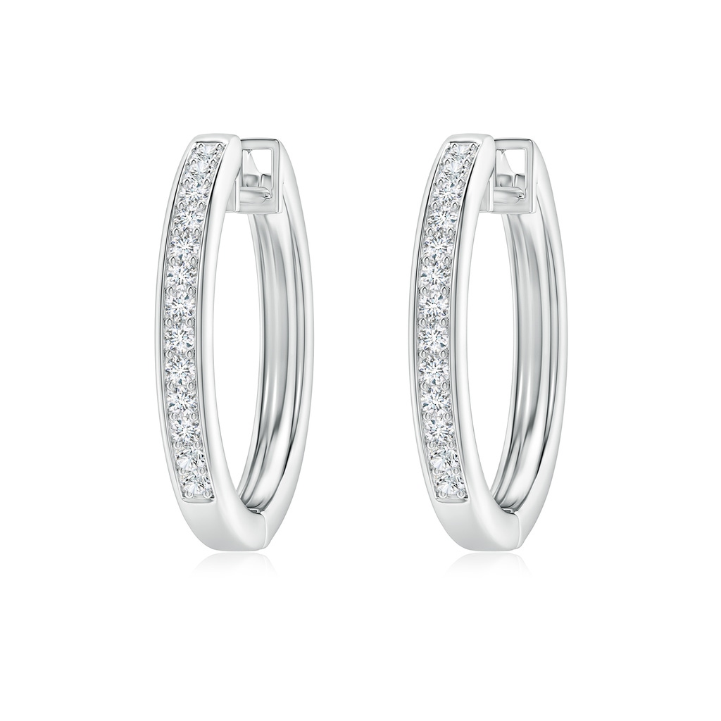 1.45mm GVS2 Pave-Set Diamond Hinged Hoop Earrings in White Gold