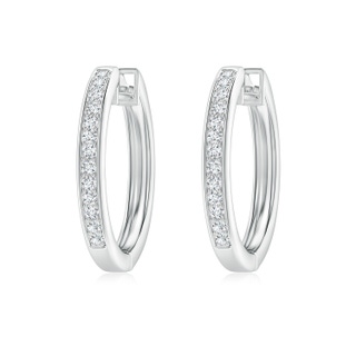 1.45mm GVS2 Pave-Set Diamond Hinged Hoop Earrings in White Gold