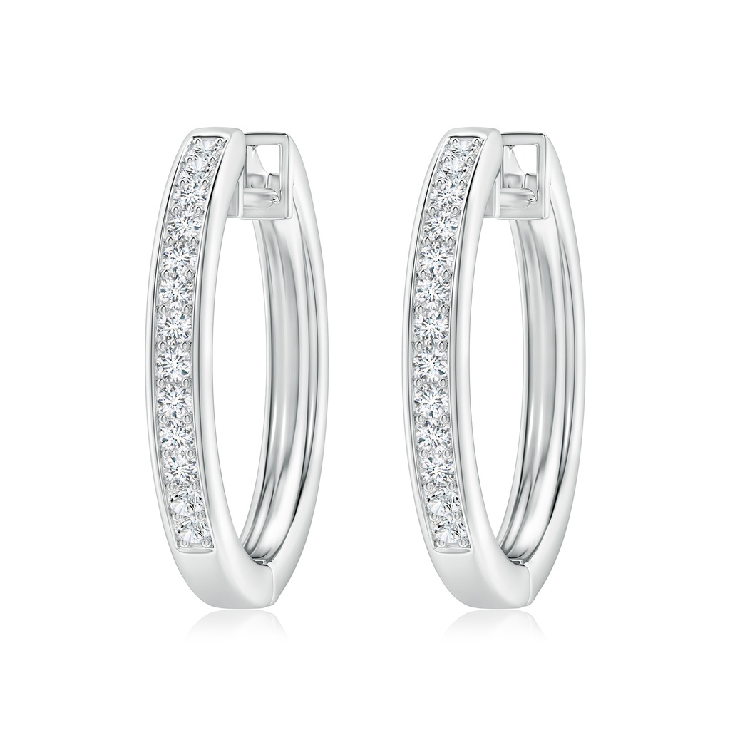 1.65mm GVS2 Pave-Set Diamond Hinged Hoop Earrings in P950 Platinum