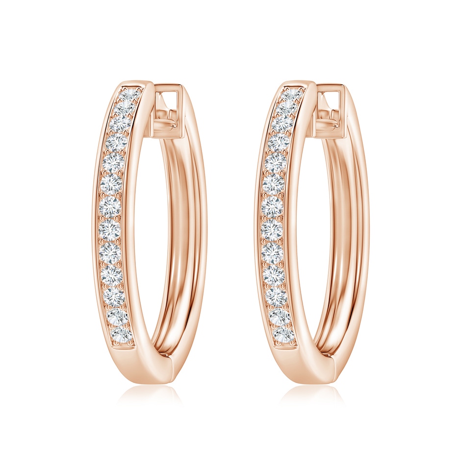 1.65mm GVS2 Pave-Set Diamond Hinged Hoop Earrings in Rose Gold 