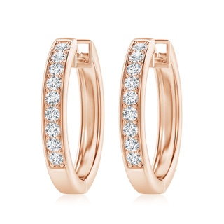 2.4mm GVS2 Pave-Set Diamond Hinged Hoop Earrings in 18K Rose Gold