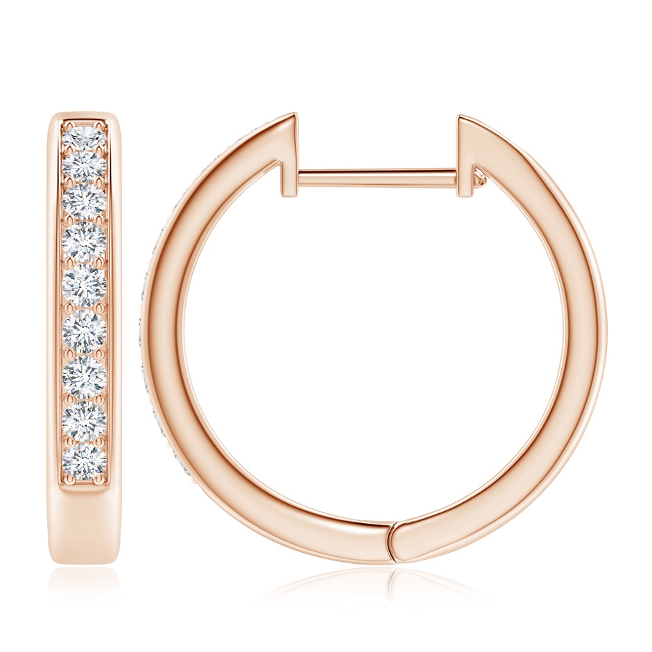 2.4mm GVS2 Pave-Set Diamond Hinged Hoop Earrings in 18K Rose Gold side 199