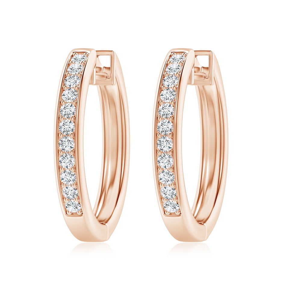 2mm GVS2 Pave-Set Diamond Hinged Hoop Earrings in 18K Rose Gold 