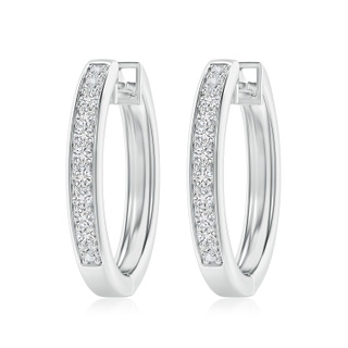 2mm HSI2 Pave-Set Diamond Hinged Hoop Earrings in White Gold