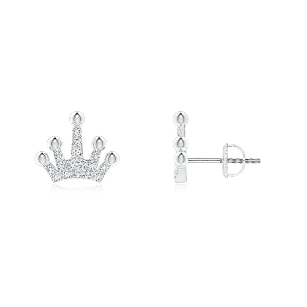 0.8mm GVS2 Diamond Tiara Stud Earrings in White Gold