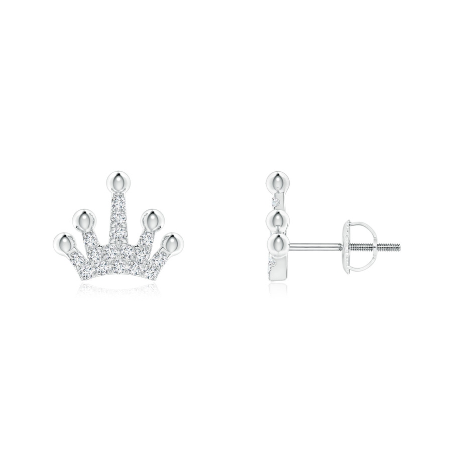 0.8mm GVS2 Diamond Tiara Stud Earrings in White Gold 