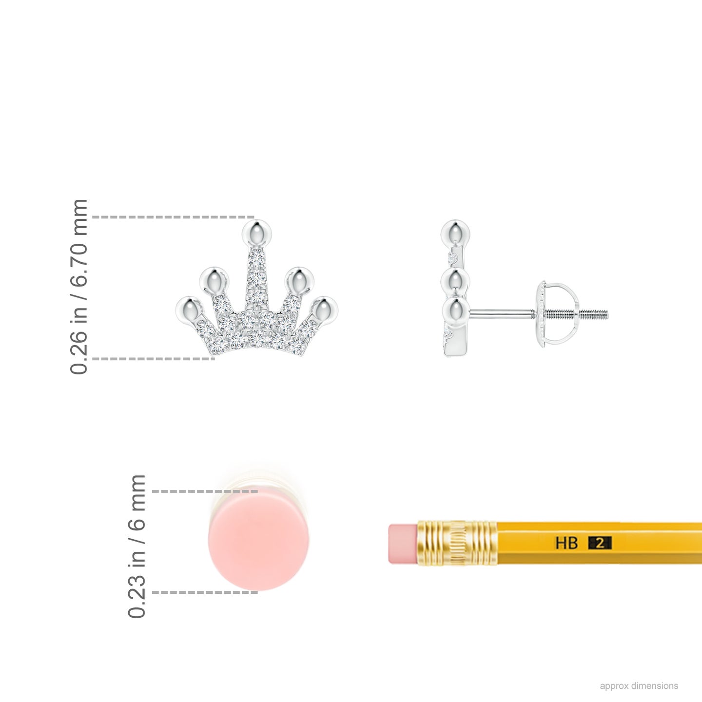 Natural Diamond Tiara Stud Earrings