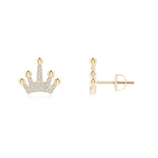 0.8mm HSI2 Diamond Tiara Stud Earrings in Yellow Gold