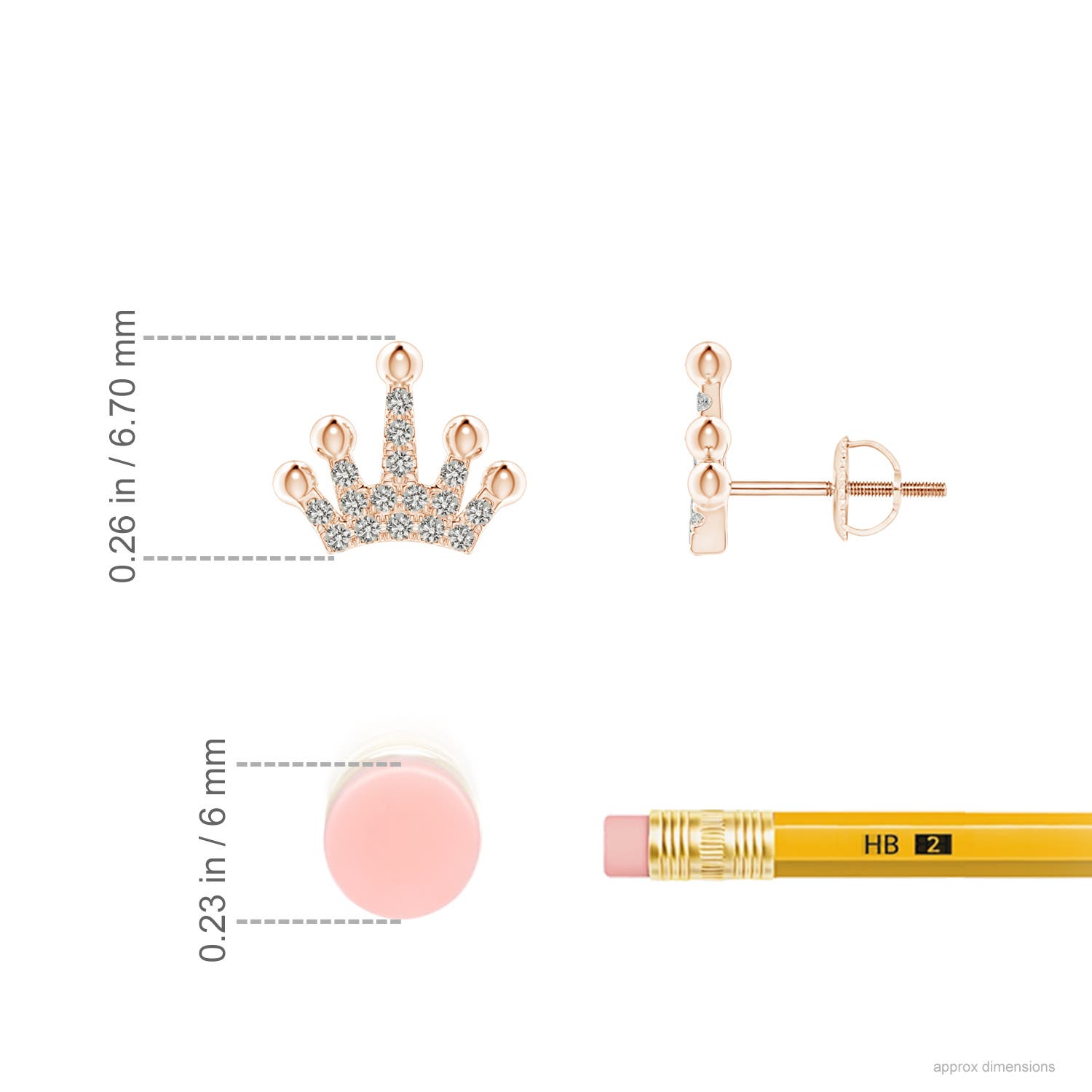 K, I3 / 0.1 CT / 14 KT Rose Gold