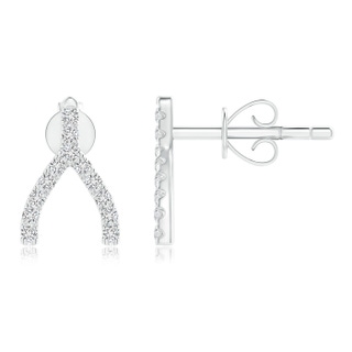 0.7mm HSI2 Diamond Wishbone Stud Earrings in White Gold