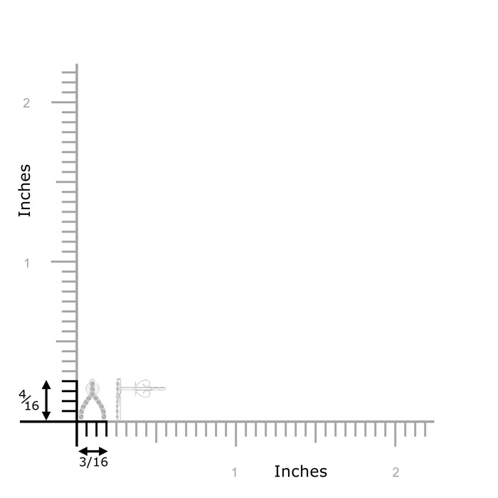 0.7mm KI3 Diamond Wishbone Stud Earrings in White Gold product image
