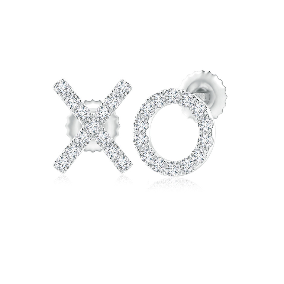 1.1mm GVS2 Pave-Set Diamond XO Stud Earrings in 9K White Gold 