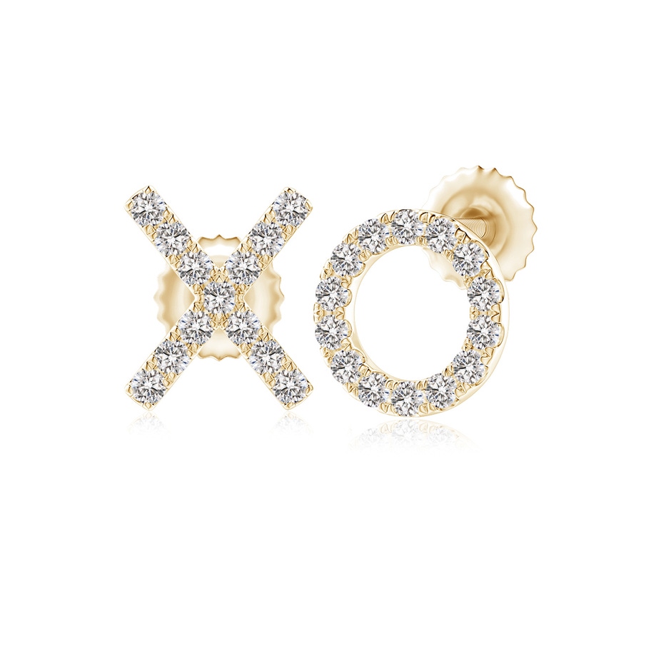 1.1mm IJI1I2 Pave-Set Diamond XO Stud Earrings in Yellow Gold 