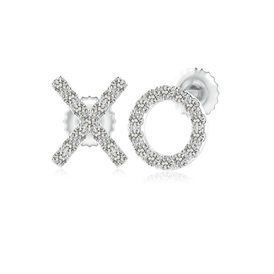 1.1mm KI3 Pave-Set Diamond XO Stud Earrings in 18K White Gold 