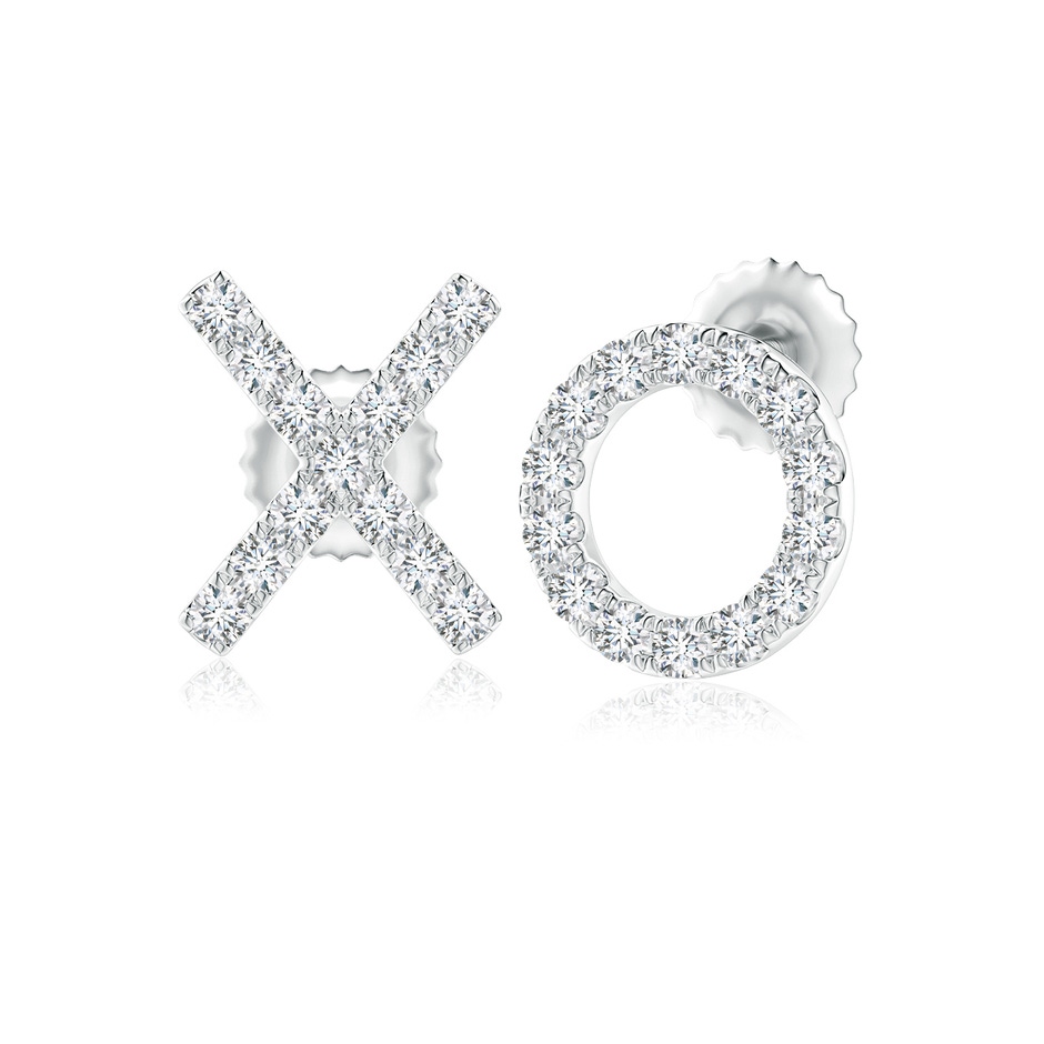 1.2mm GVS2 Pave-Set Diamond XO Stud Earrings in 9K White Gold 
