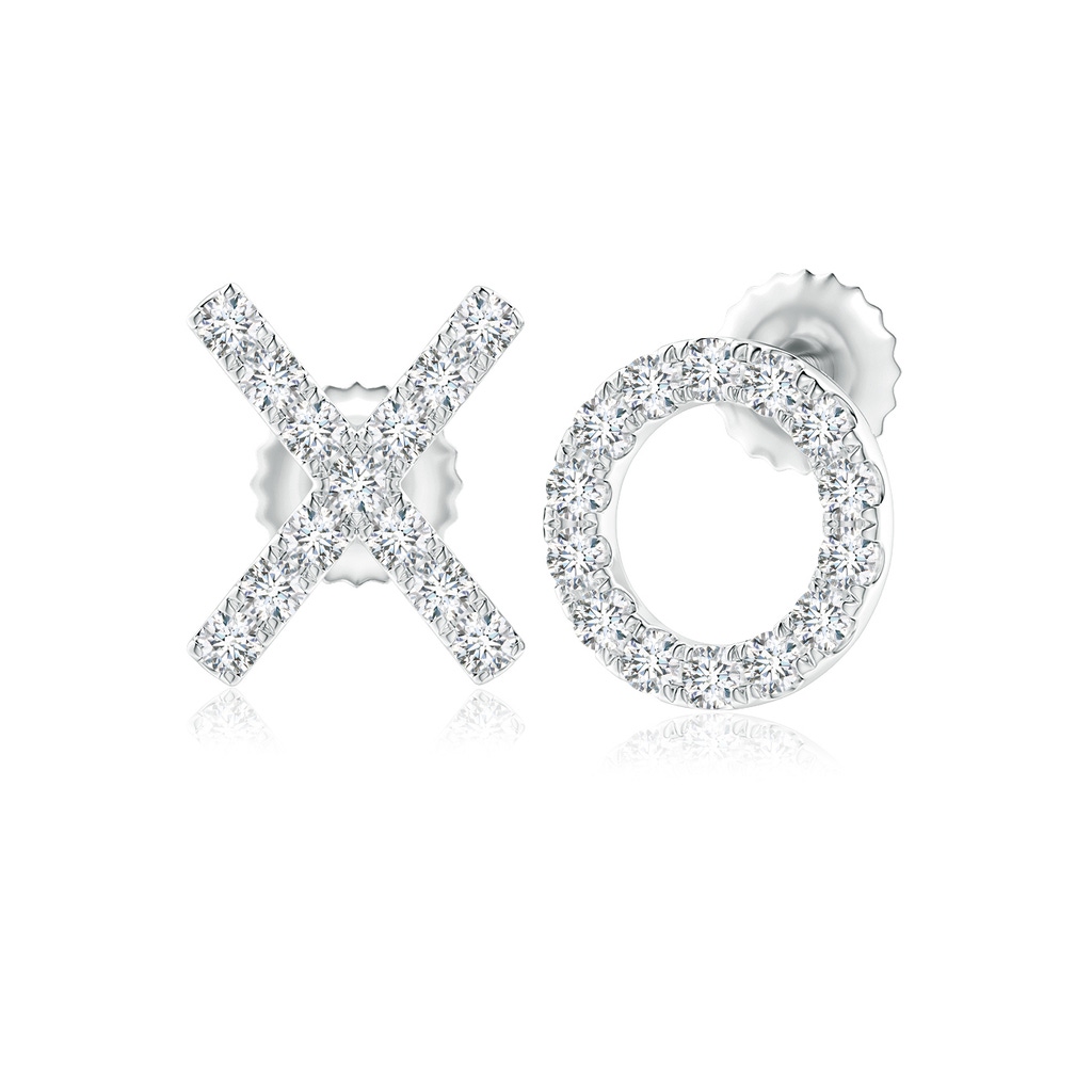 1.2mm GVS2 Pave-Set Diamond XO Stud Earrings in P950 Platinum