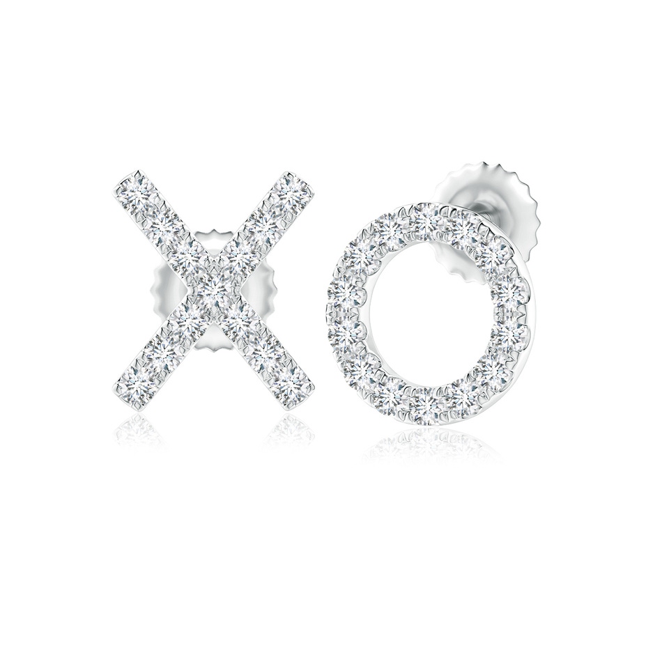 1.2mm GVS2 Pave-Set Diamond XO Stud Earrings in P950 Platinum 