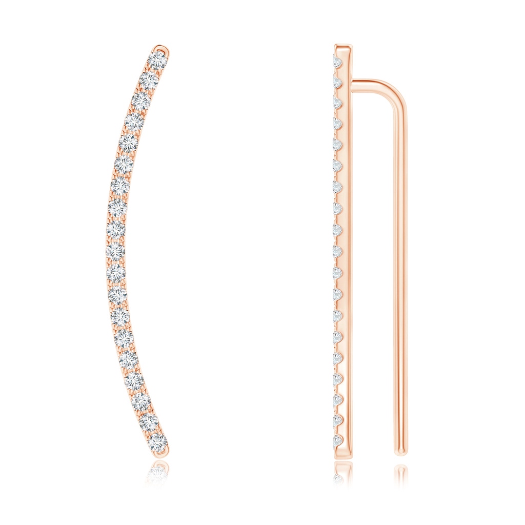 0.9mm GVS2 Pave-Set Diamond Linear Ear Climber in Rose Gold
