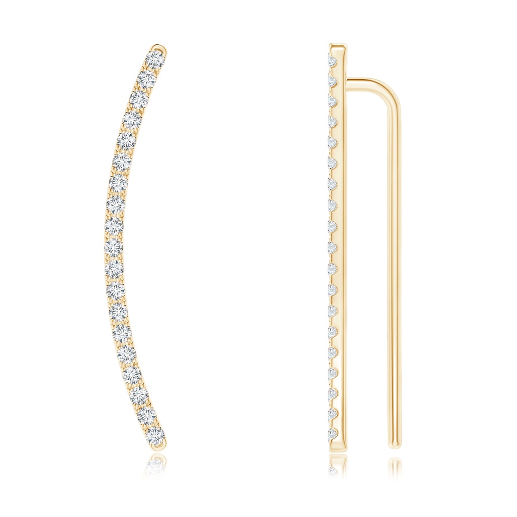 0.9mm GVS2 Pave-Set Diamond Linear Ear Climber in Yellow Gold