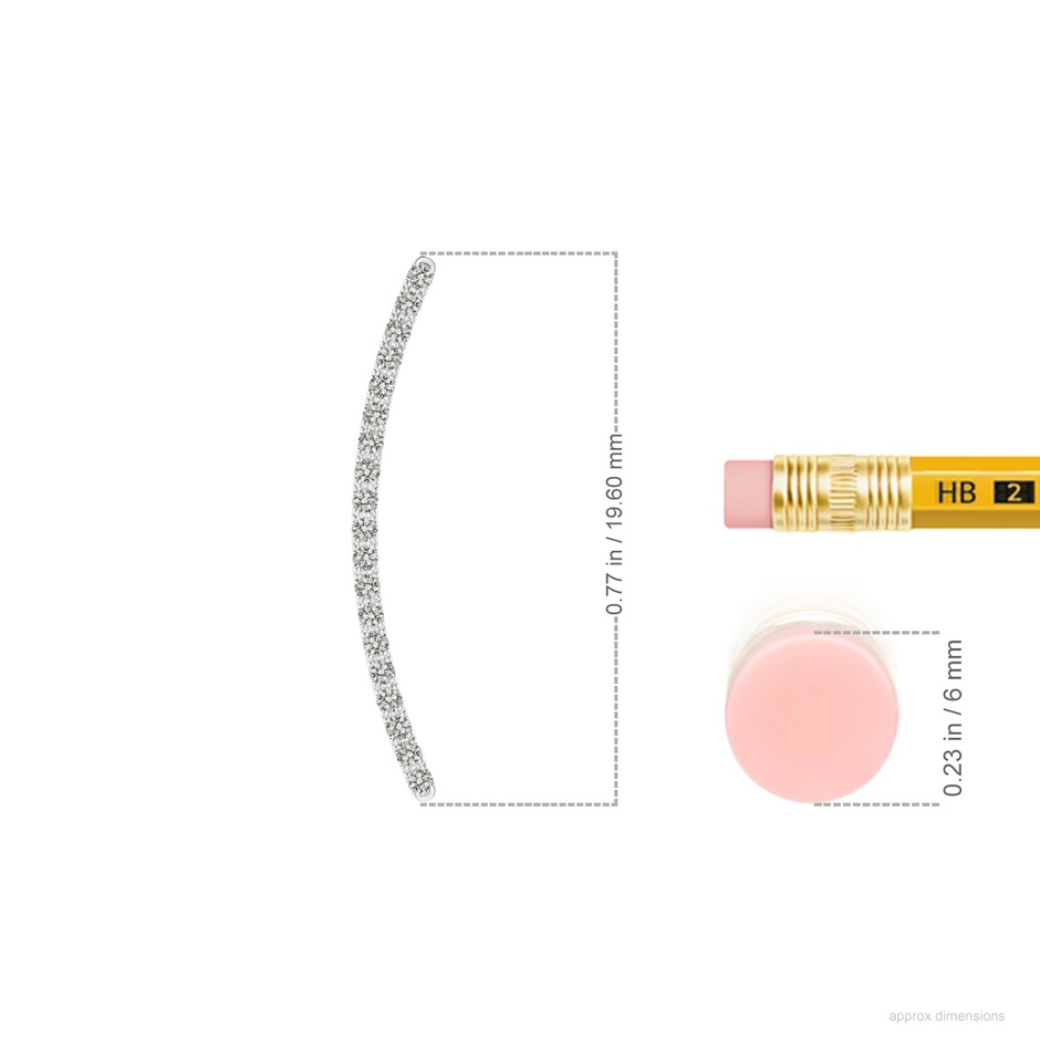 0.9mm KI3 Pave-Set Diamond Linear Ear Climber in White Gold ruler