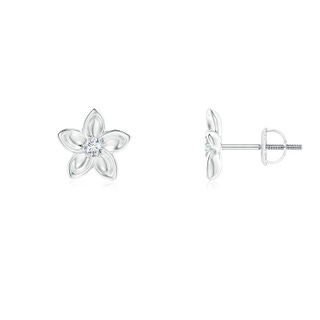 2mm GVS2 Classic Diamond Plumeria Flower Earrings in P950 Platinum