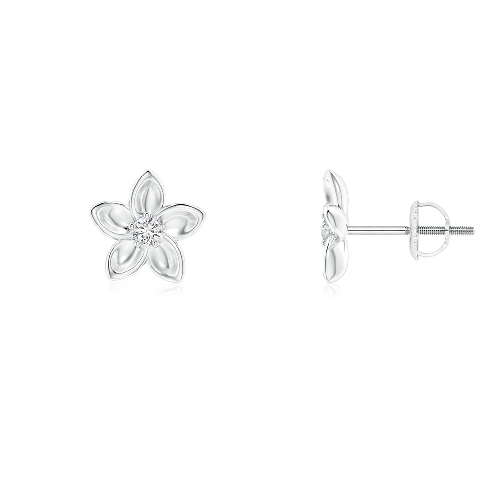 2mm HSI2 Classic Diamond Plumeria Flower Earrings in P950 Platinum