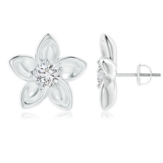 5.1mm HSI2 Classic Diamond Plumeria Flower Earrings in P950 Platinum