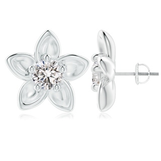 6.4mm IJI1I2 Classic Diamond Plumeria Flower Earrings in P950 Platinum