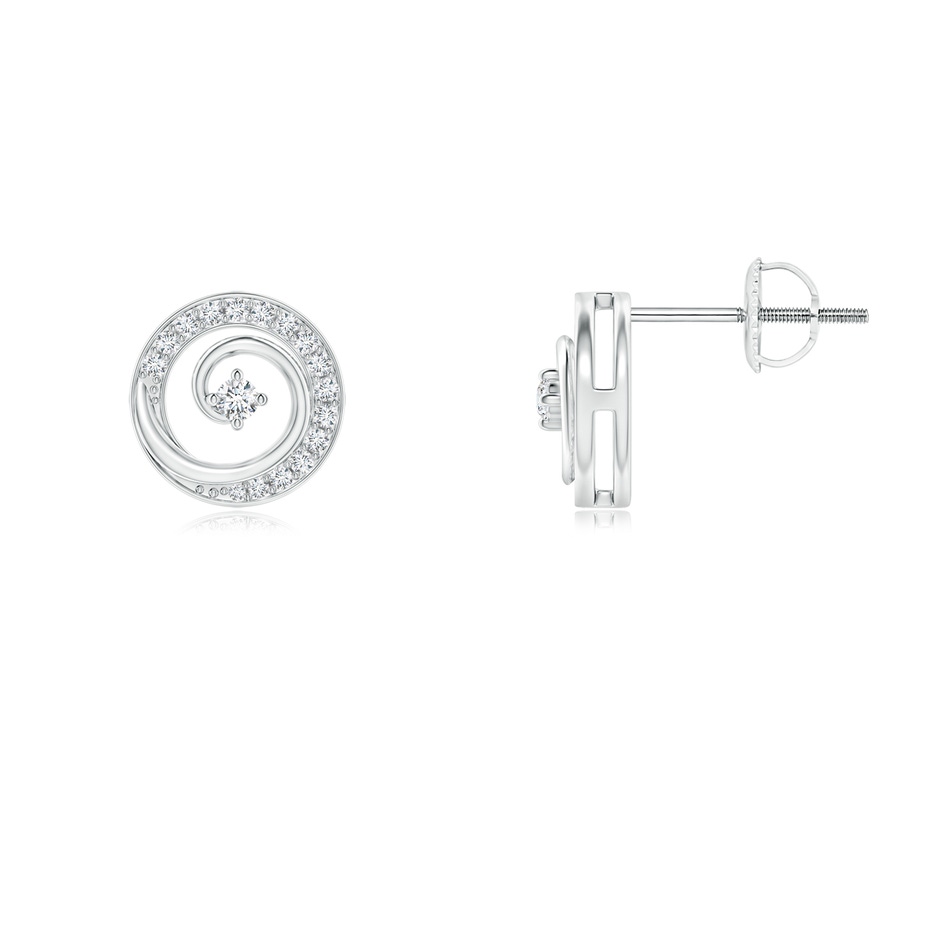 1.6mm GVS2 Round Diamond Studded Concentric Circle Earrings in P950 Platinum 