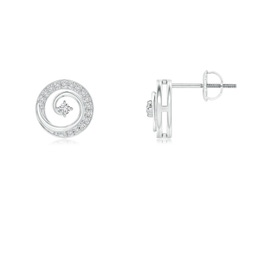 Halo White Gold Diamond Earrings