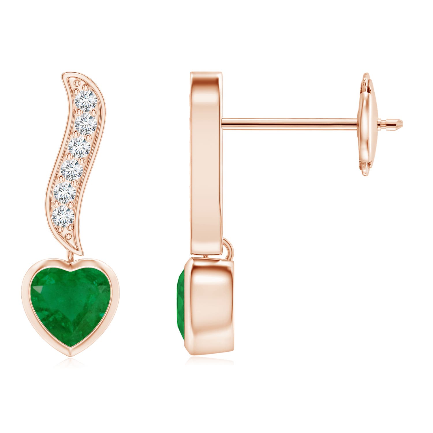 A - Emerald / 0.46 CT / 14 KT Rose Gold