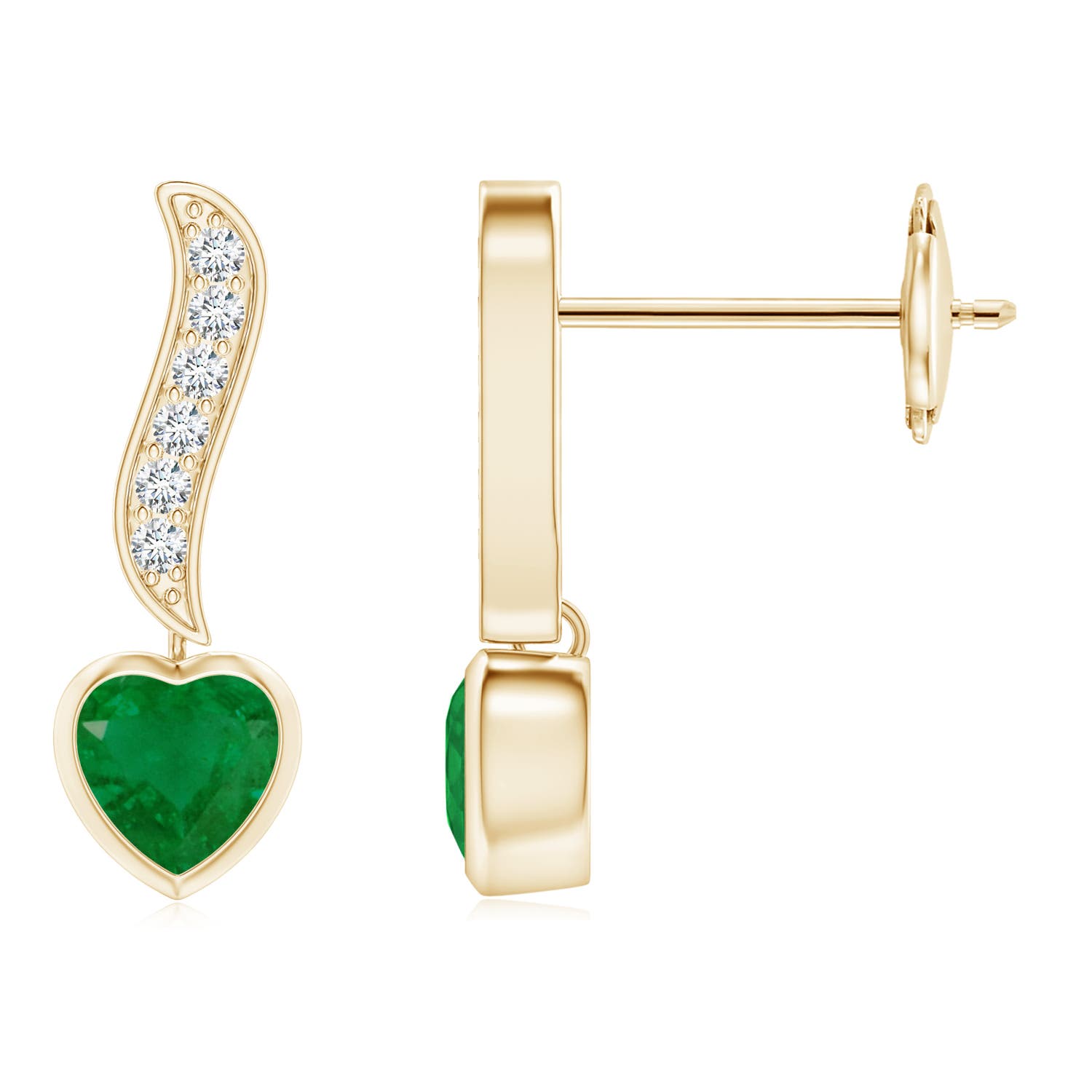 A - Emerald / 0.46 CT / 14 KT Yellow Gold