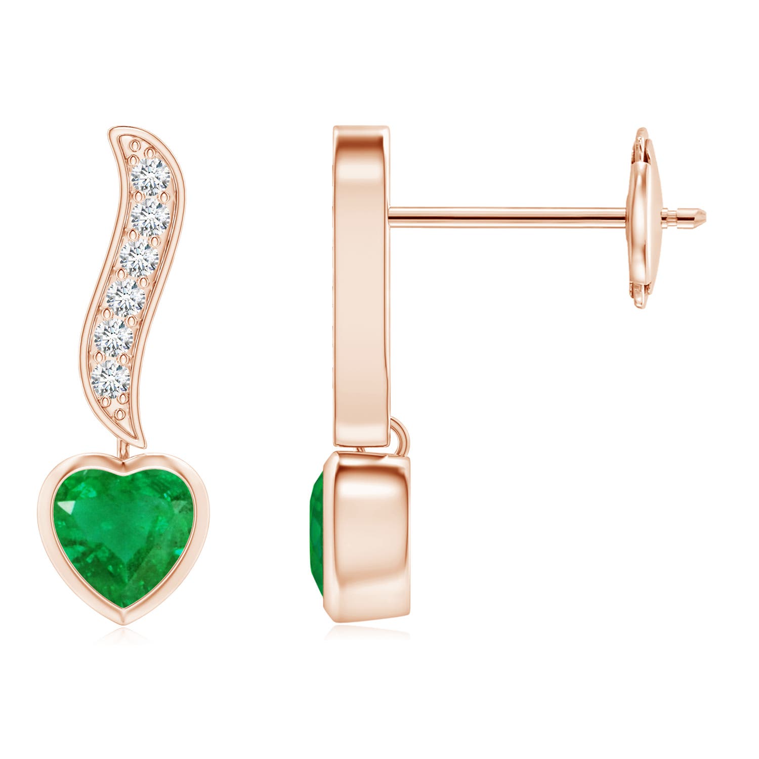 AA - Emerald / 0.46 CT / 14 KT Rose Gold