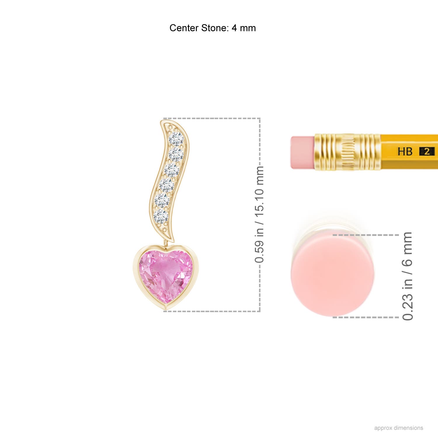 A - Pink Sapphire / 0.56 CT / 14 KT Yellow Gold