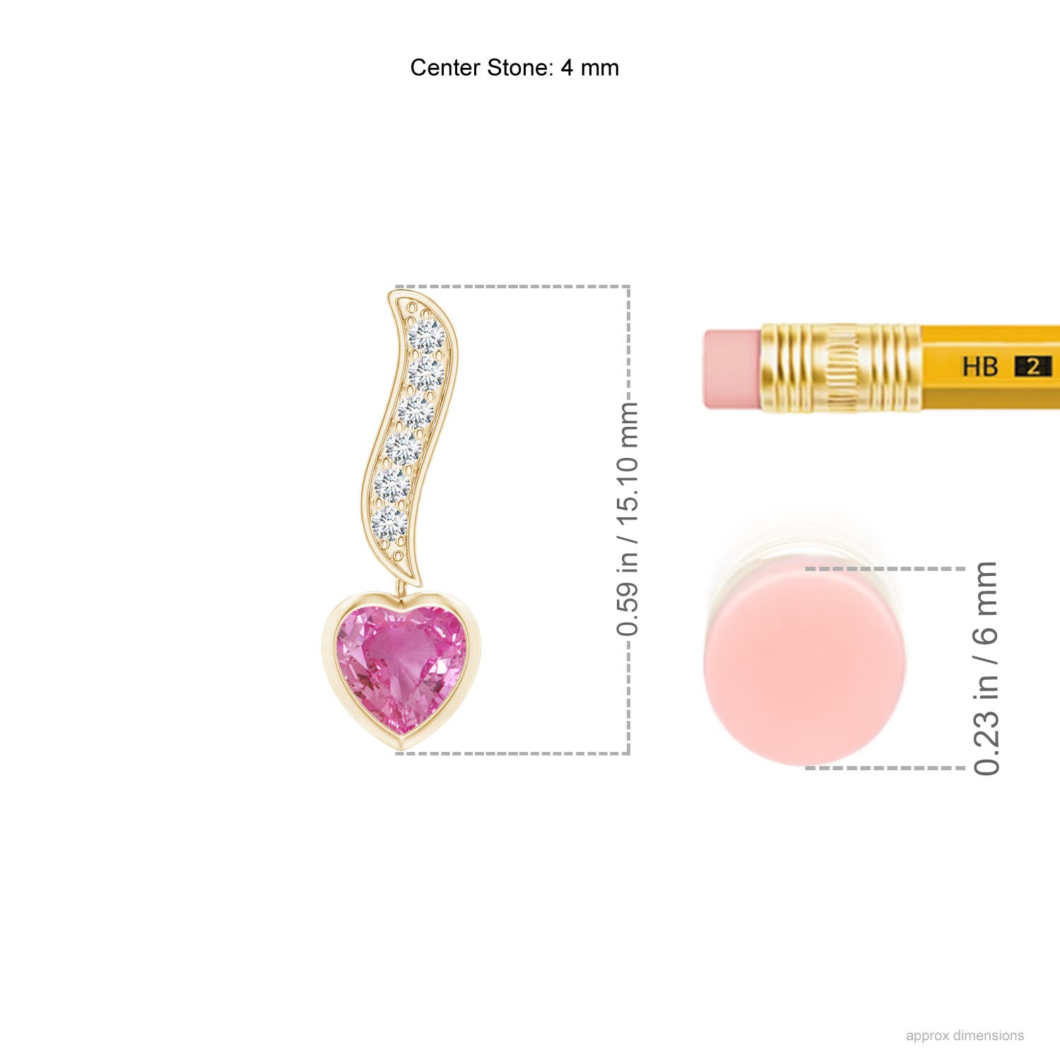 AAA - Pink Sapphire / 0.56 CT / 14 KT Yellow Gold