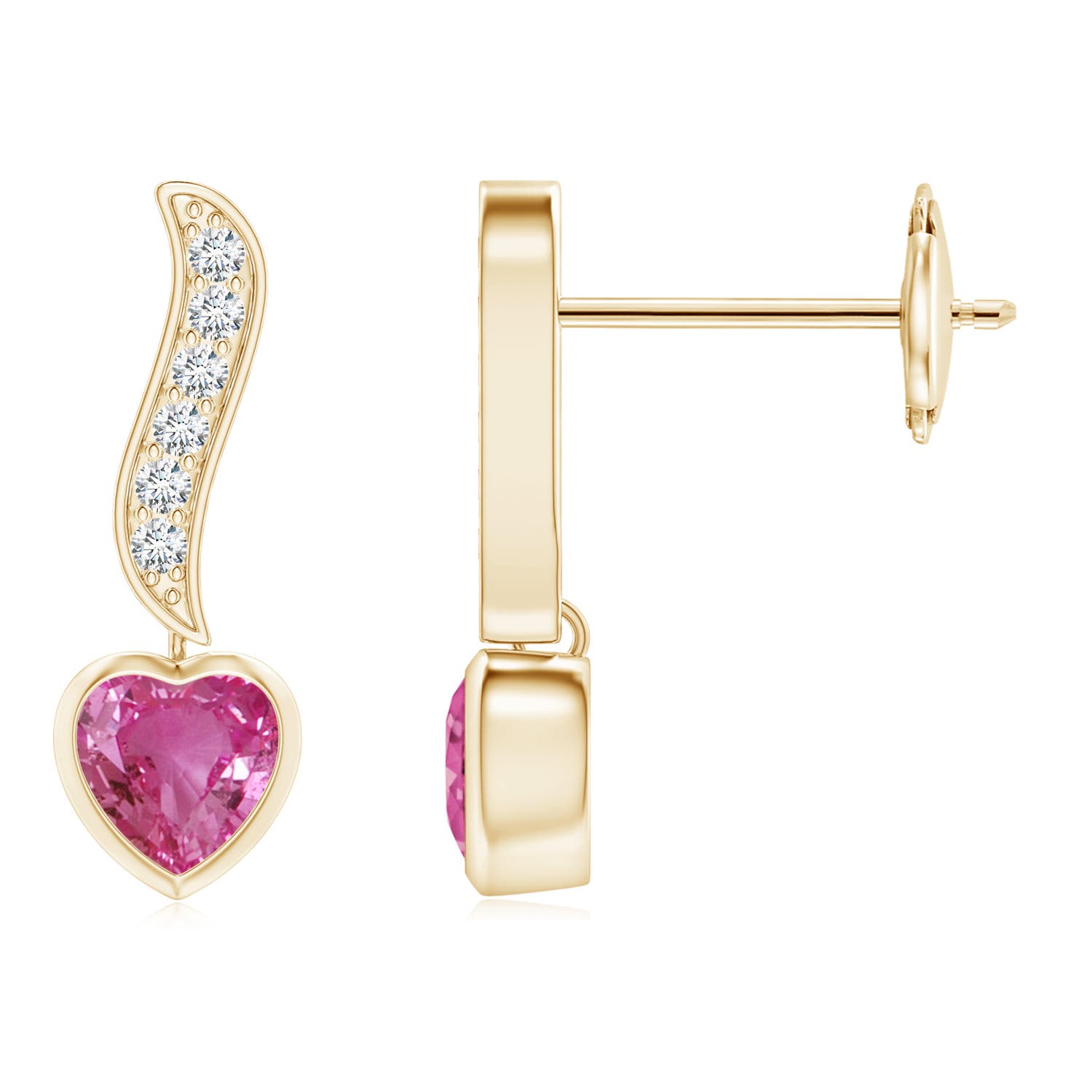 AAAA - Pink Sapphire / 0.56 CT / 14 KT Yellow Gold