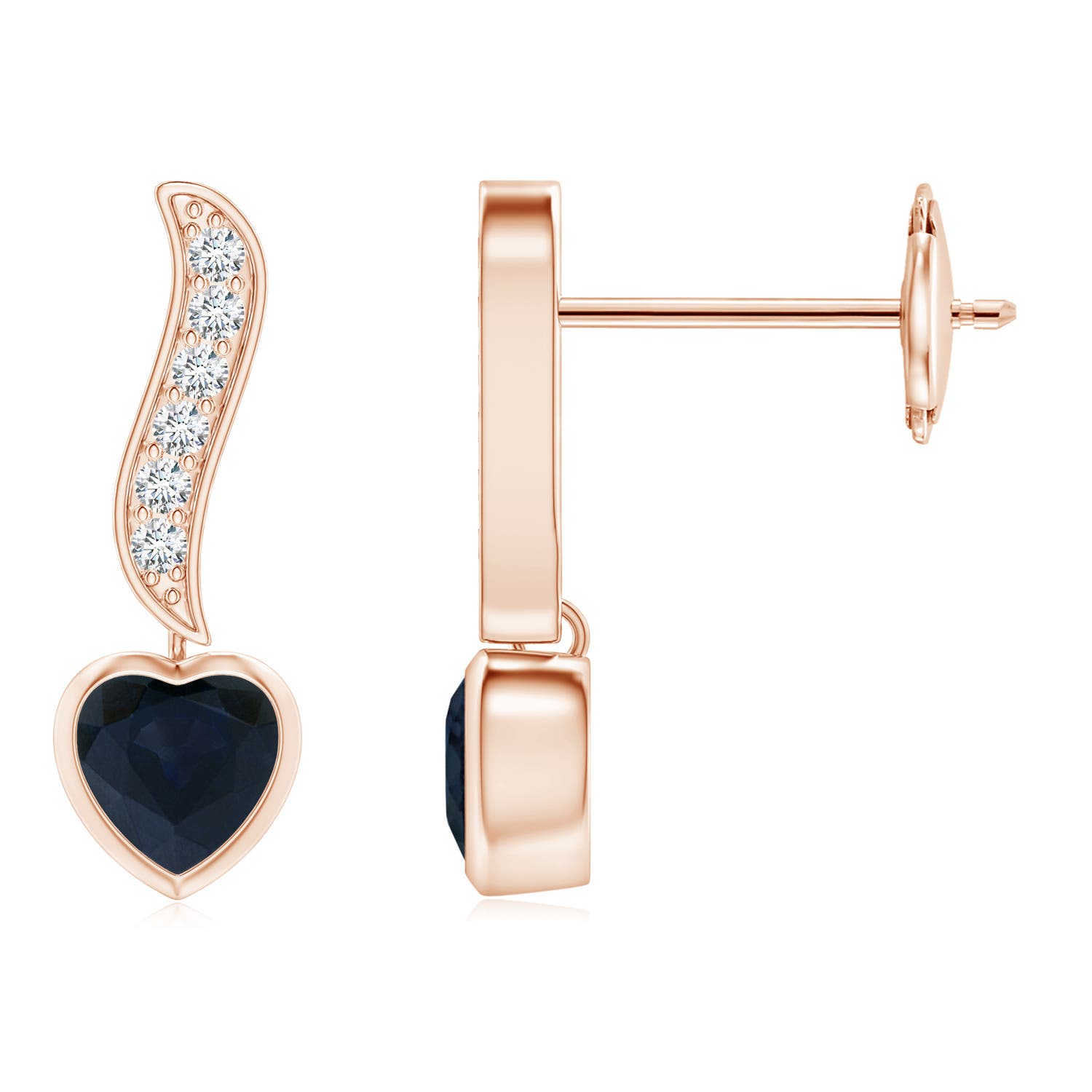 A - Blue Sapphire / 0.66 CT / 14 KT Rose Gold