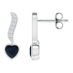 Drop Silver Blue Sapphire Earrings