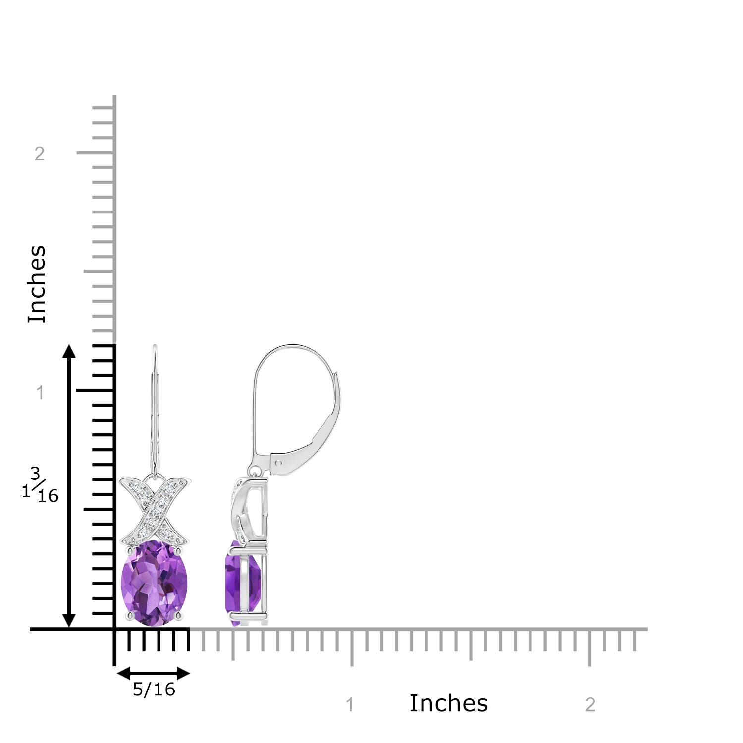 AA - Amethyst / 3.3 CT / 14 KT White Gold