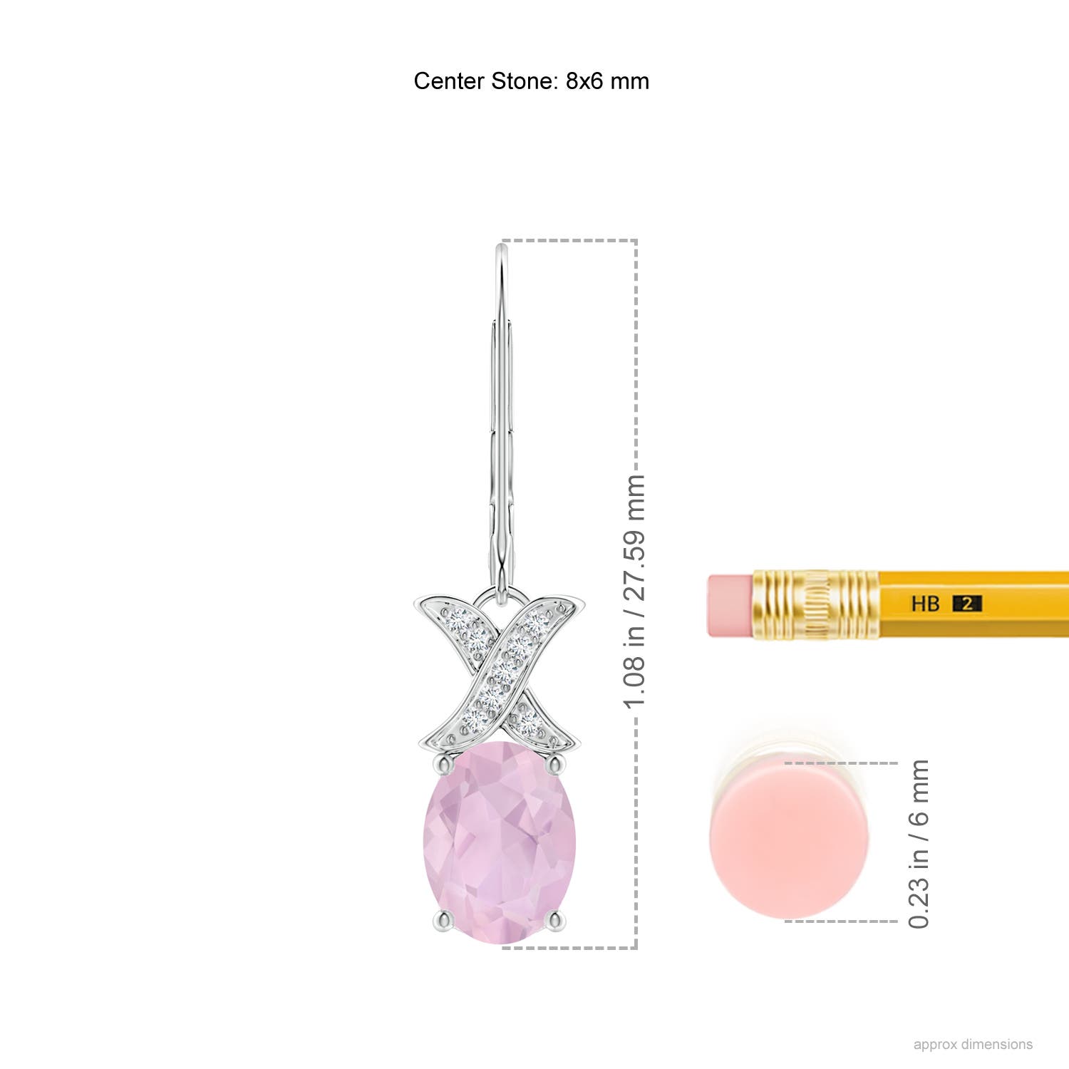 AAA - Rose Quartz / 2.08 CT / 14 KT White Gold