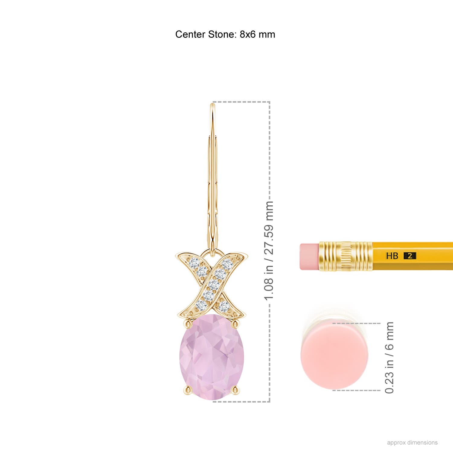 AAA - Rose Quartz / 2.08 CT / 14 KT Yellow Gold