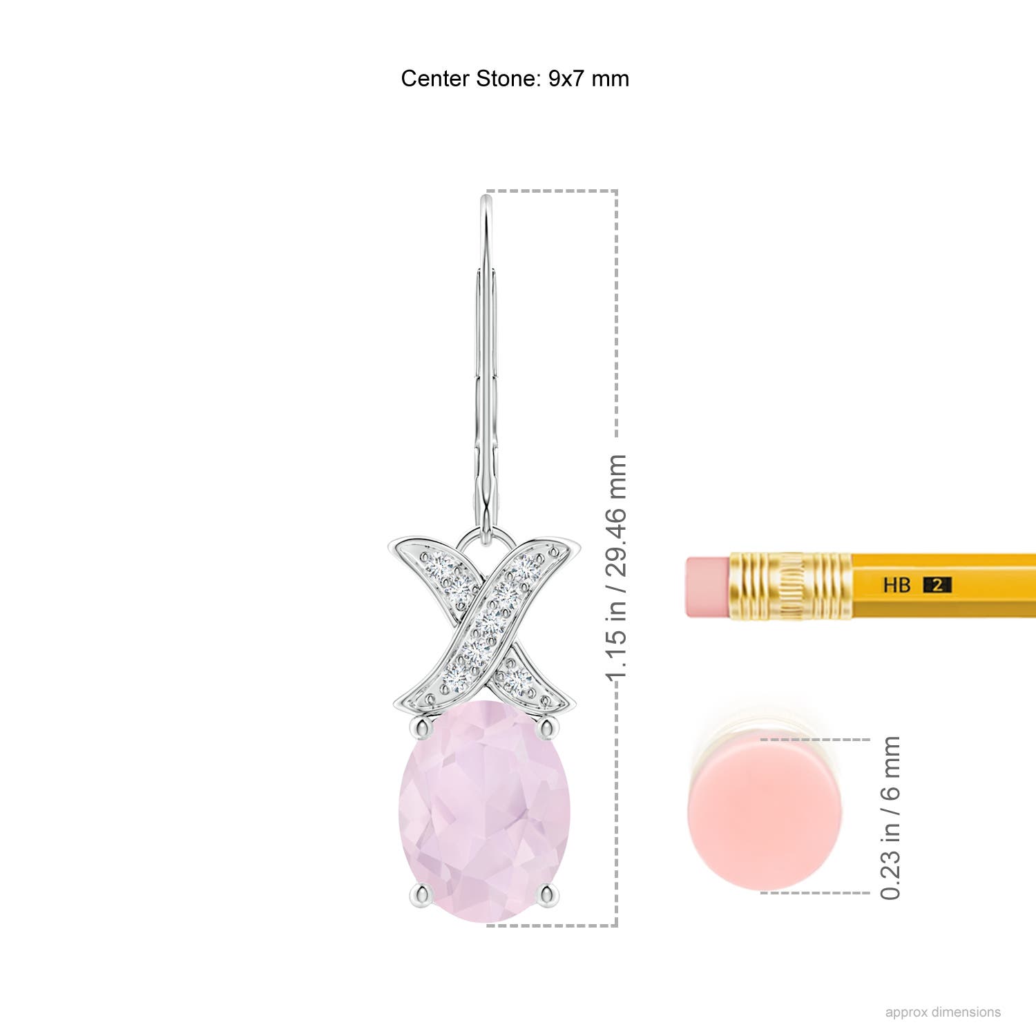 A - Rose Quartz / 3.14 CT / 14 KT White Gold