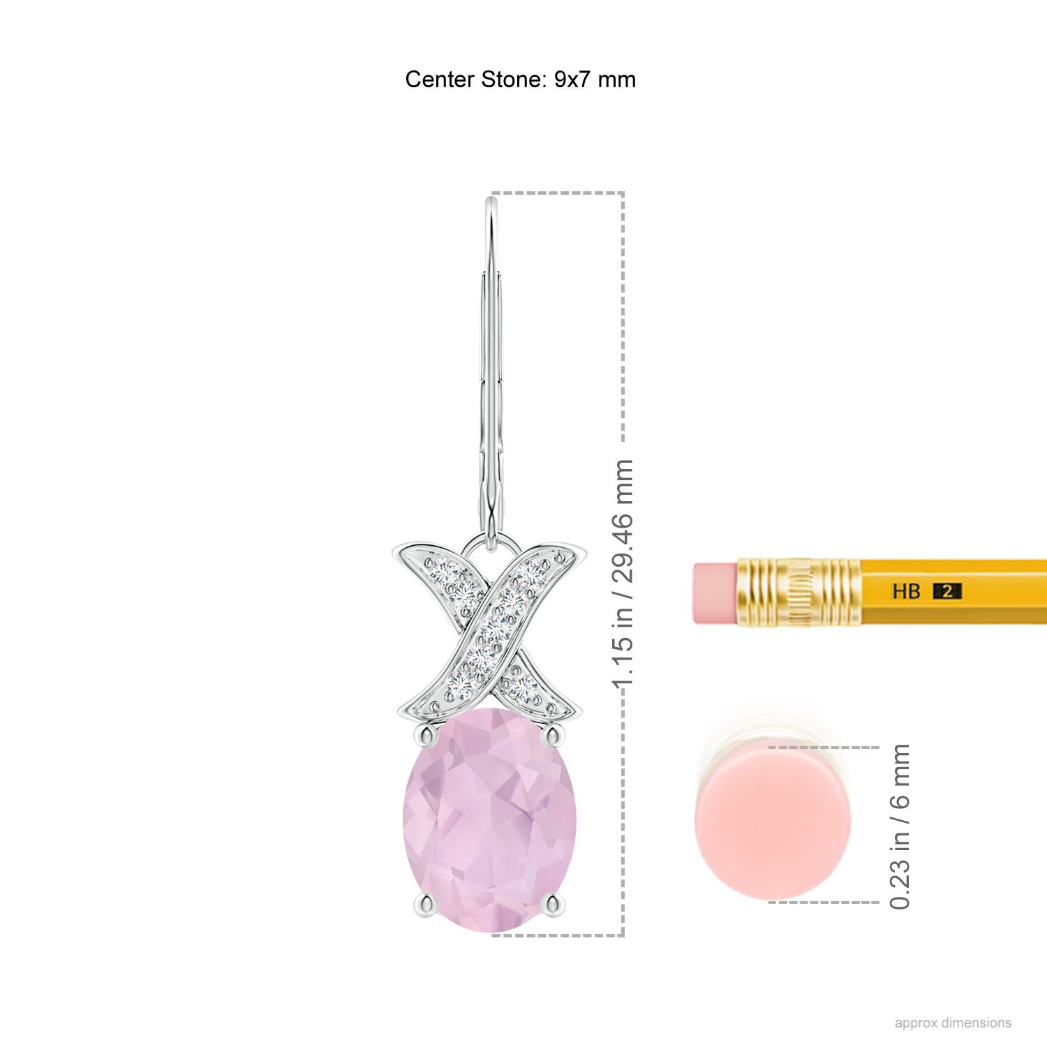 AAA - Rose Quartz / 3.14 CT / 14 KT White Gold