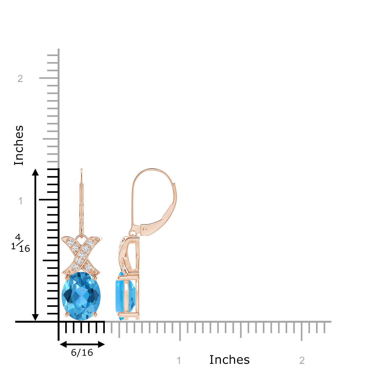 AAA - Swiss Blue Topaz / 6.63 CT / 14 KT Rose Gold