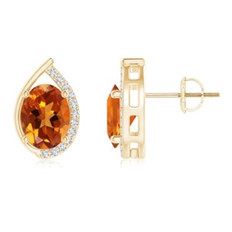 Fashion Studs Yellow Gold Citrine Earrings