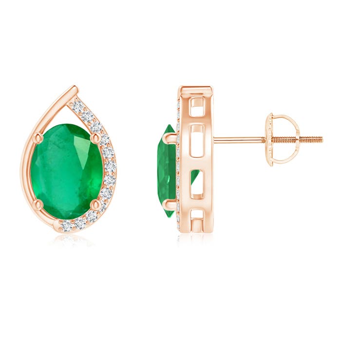 A - Emerald / 2.32 CT / 14 KT Rose Gold