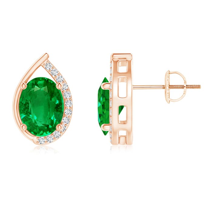 AAAA - Emerald / 2.32 CT / 14 KT Rose Gold