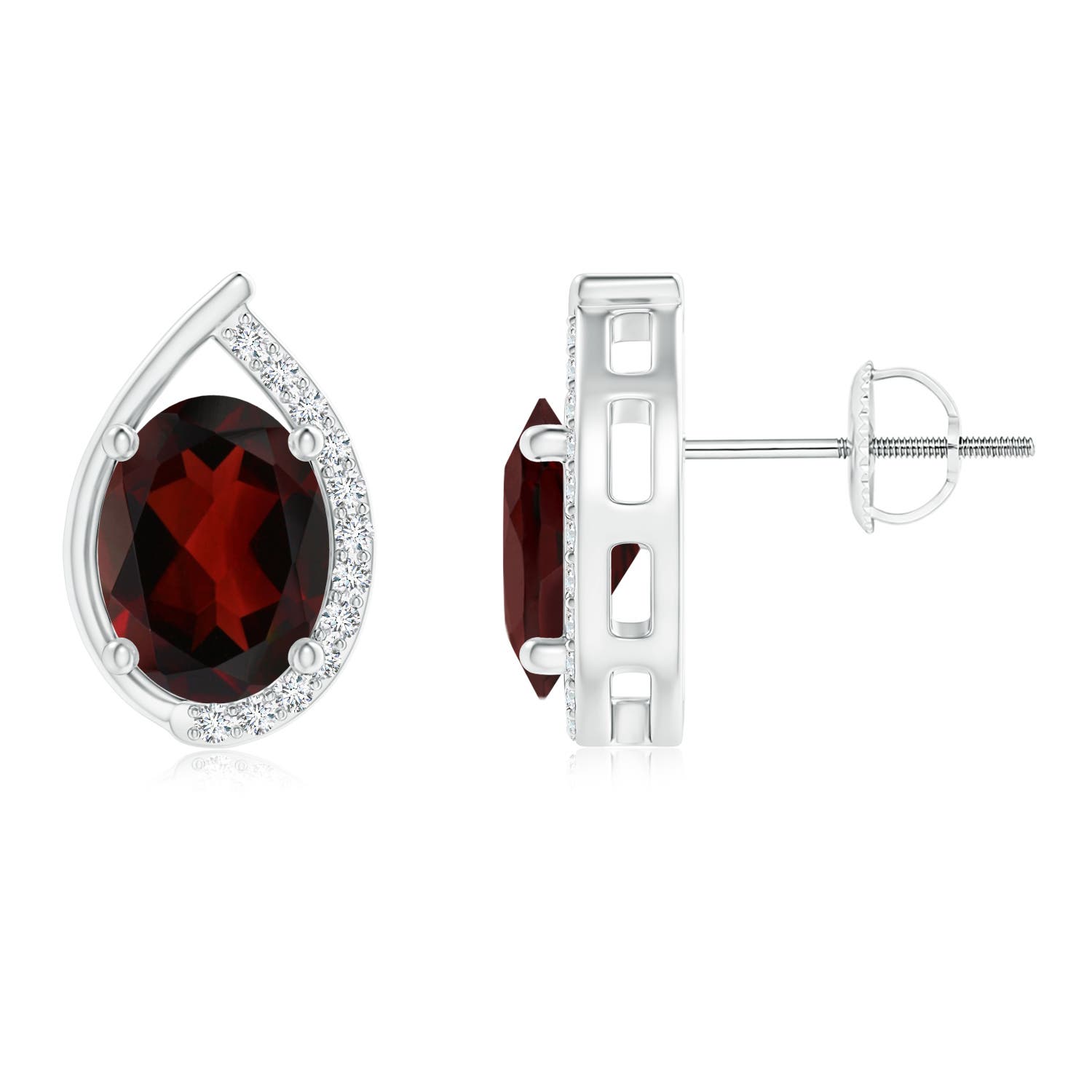 AA - Garnet / 3.02 CT / 14 KT White Gold